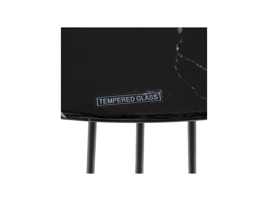 Table Basse Ronde Effet Marbre Noir - RAYMONDE 5 Table Basse Ronde Effet Marbre Noir - RAYMONDE – Image 3