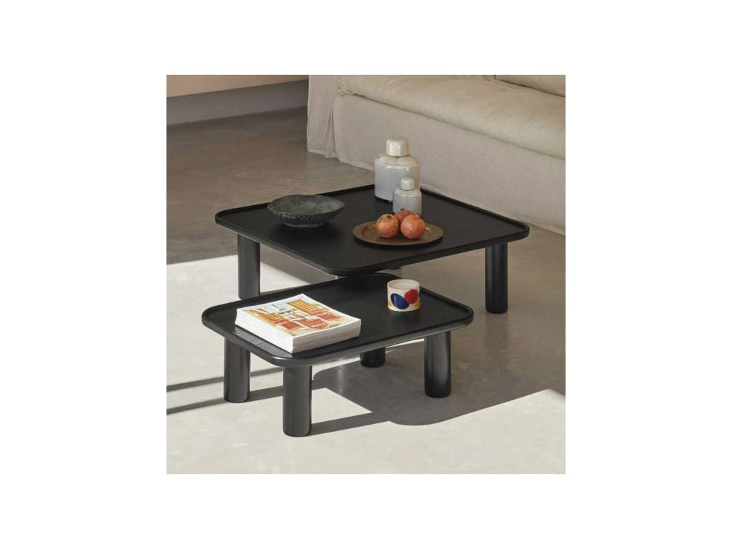 Tables Basses Gigognes Rectangulaire Bois Noir - TEULAT JEUGO 4 Tables Basses Gigognes Rectangulaire Bois Noir - TEULAT JEUGO – Image 2