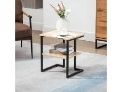 Table D'appoint 2 Plateaux FLORENCE Bois Et Métal Noir 8 Table D'appoint 2 Plateaux FLORENCE Bois Et Métal Noir -Meubles Soldes Boutique table basse 19186093