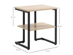 Table D'appoint 2 Plateaux FLORENCE Bois Et Métal Noir 9 Table D'appoint 2 Plateaux FLORENCE Bois Et Métal Noir -Meubles Soldes Boutique table basse 19186095