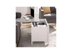 Table Basse Relevable ULYSSE Blanc Et Aspect Marbre -Meubles Soldes Boutique table basse 19186401