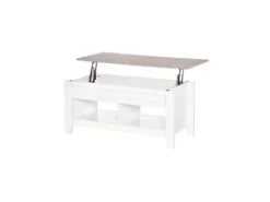 Table Basse Relevable ULYSSE Blanc Et Aspect Marbre -Meubles Soldes Boutique table basse 19186407