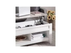 Table Basse Relevable ULYSSE Blanc Et Aspect Marbre -Meubles Soldes Boutique table basse 19186409