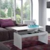 Table Basse Relevable Blanc - GIO - L 102 X L 50 X H 43/54 Cm -Meubles Soldes Boutique table basse 19724061