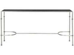 Table D'appoint Argent Et Noir 160 X 40 X 81.28 Cm - Maebelle