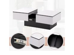 Table Basse Extensible Avec Coffre De Rangement - Table Coulissante - Blanc -Meubles Soldes Boutique table basse 21134791