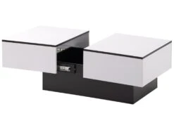 Table Basse Extensible Avec Coffre De Rangement - Table Coulissante - Blanc -Meubles Soldes Boutique table basse 21134793
