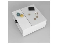 Table Basse Relevable Blanc Laqué/ Leds - ESPRIT 8 Table Basse Relevable Blanc Laqué/ Leds - ESPRIT -Meubles Soldes Boutique table basse 21155285