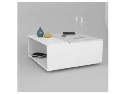 Table Basse Relevable Blanc Laqué/ Leds - ESPRIT 9 Table Basse Relevable Blanc Laqué/ Leds - ESPRIT -Meubles Soldes Boutique table basse 21155287