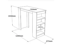 Table Haute Style Yurupa - Venprodin - Pin 120 Cm - Blanc -Meubles Soldes Boutique table basse 21306729