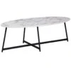 Table Basse Table De Salon Ovale Aspect Marbre Table D'appoint Blanche En Métal 1 Table Basse Table De Salon Ovale Aspect Marbre Table D'appoint Blanche En Métal -Meubles Soldes Boutique table basse 22257943