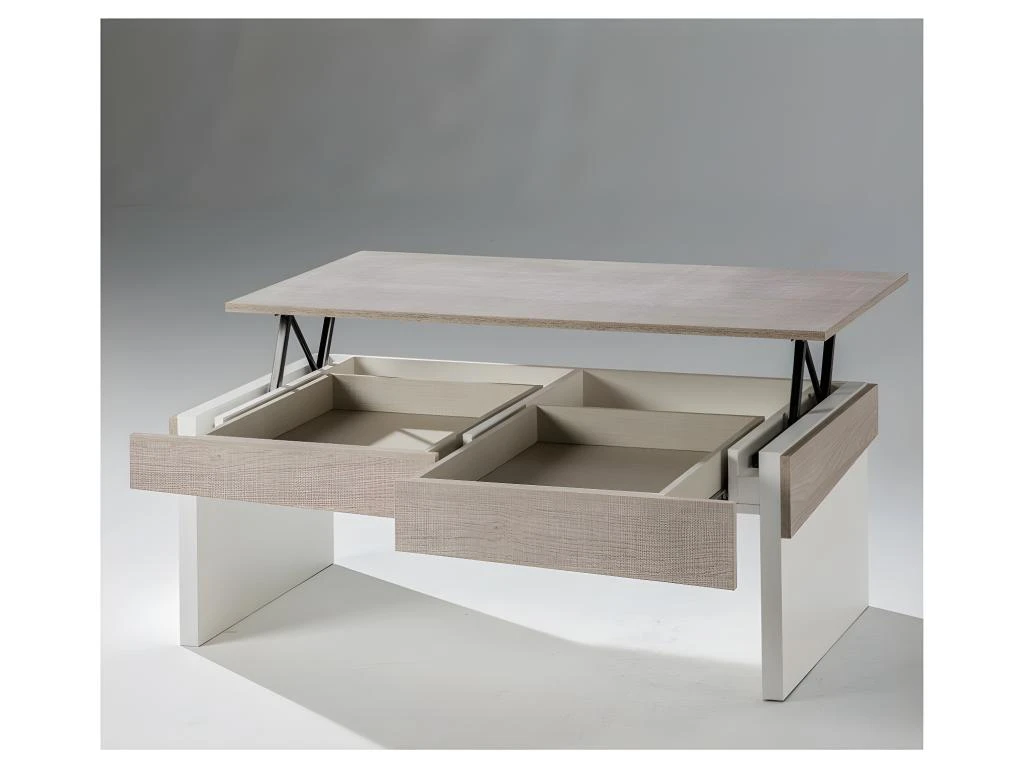 Table Basse Relevable Chêne Clair - BERLIOSE 4 Table Basse Relevable Chêne Clair - BERLIOSE – Image 2