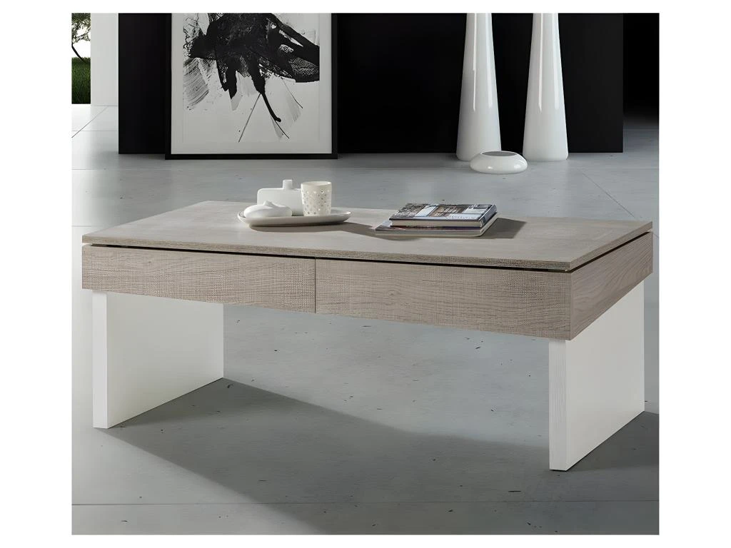 Table Basse Relevable Chêne Clair - BERLIOSE 5 Table Basse Relevable Chêne Clair - BERLIOSE – Image 3