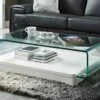 Table Basse GLOSSIE - Verre Courbé & MDF Laqué Blanc 2 Table Basse GLOSSIE - Verre Courbé & MDF Laqué Blanc -Meubles Soldes Boutique table basse 300817
