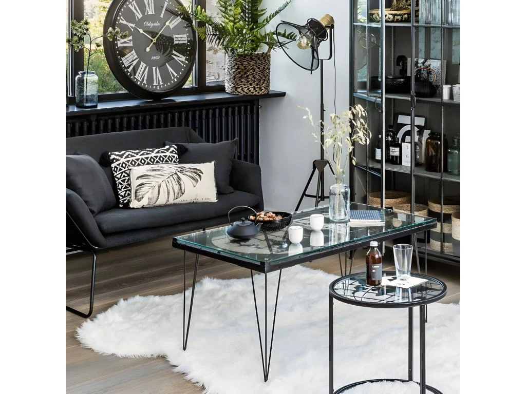 Table Basse Métal Verre Map Atmosphera - Anthracite 6 Table Basse Métal Verre Map Atmosphera - Anthracite – Image 4