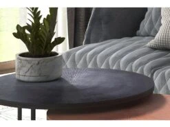 Table Basse Gigogne Ronde En Métal Bicolore Collection LIVOS. Meuble Style Industriel -Meubles Soldes Boutique table basse 9513259