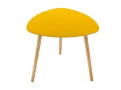 Lot De 3 Tables à Café Gigogne En Bois Gris Moutarde Et Pieds En Bois Naturel -Meubles Soldes Boutique table basse 9513353