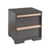 NASH DARK - Chevet 2 Tiroirs Anthracite Et Bois