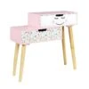 SMILE - Chevet Enfant 2 Tiroirs Rose Et Blanc -Meubles Soldes Boutique table de chevet 10592675