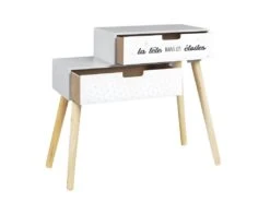 SMILE - Chevet Enfant 2 Tiroirs Gris Et Blanc 11 SMILE - Chevet Enfant 2 Tiroirs Gris Et Blanc -Meubles Soldes Boutique table de chevet 10592715