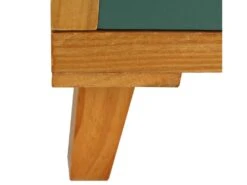 Commode Table De Chevet 2 Tiroirs Bois Marron Vert 58x60x45 -Meubles Soldes Boutique table de chevet 12517927