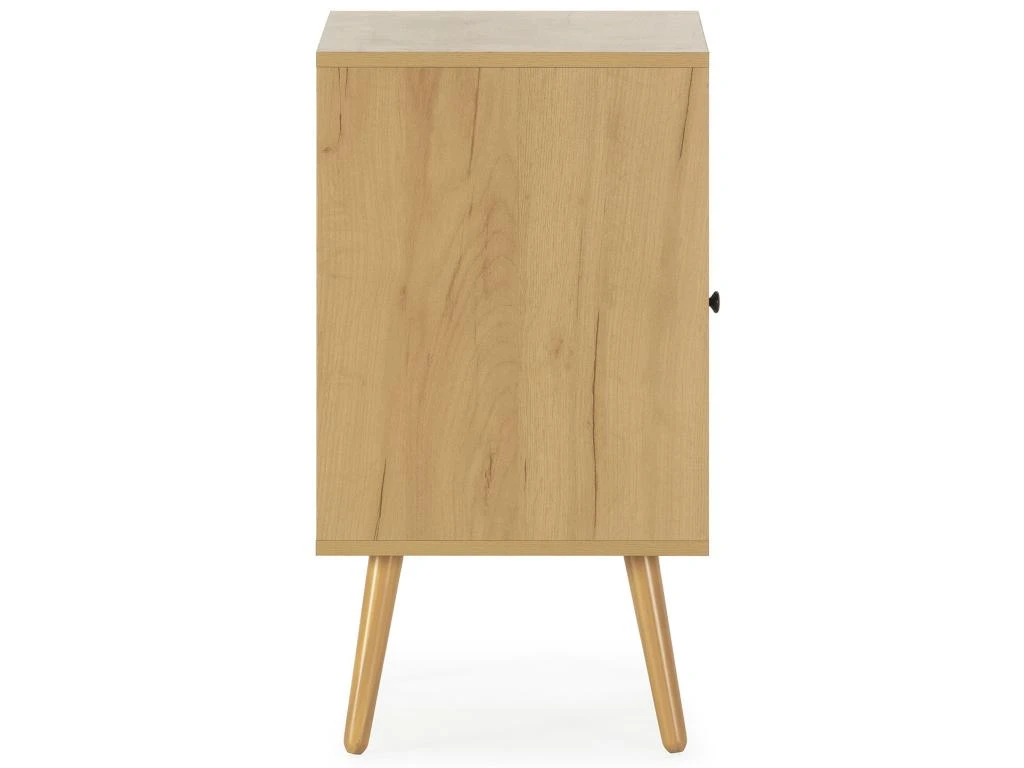 Table De Chevet Bella 1 Porte Couleur Chêne, Rotin Naturel 5 Table De Chevet Bella 1 Porte Couleur Chêne, Rotin Naturel – Image 3