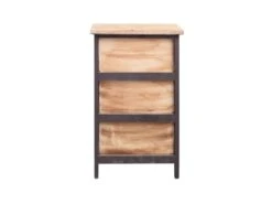 Chevet Table De Nuit 3 Tiroirs Bois Clair Marron Retrò 54x45x30 -Meubles Soldes Boutique table de chevet 18397271