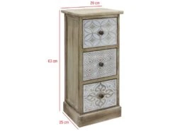 Table De Chevet 3 Tiroirs Bois Beige Blanc Rétro Compacte 63x29x25 12 Table De Chevet 3 Tiroirs Bois Beige Blanc Rétro Compacte 63x29x25 -Meubles Soldes Boutique table de chevet 18431729