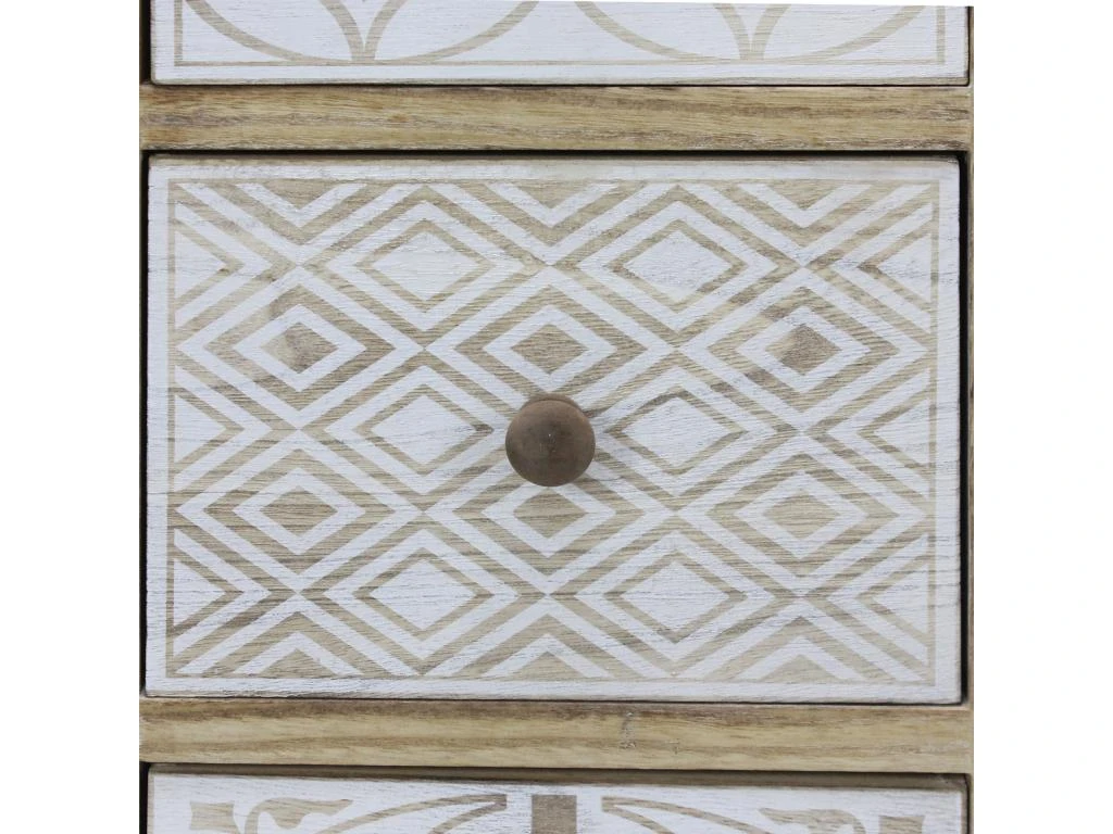 Table De Chevet 3 Tiroirs Bois Beige Blanc Rétro Compacte 63x29x25 9 Table De Chevet 3 Tiroirs Bois Beige Blanc Rétro Compacte 63x29x25 – Image 7