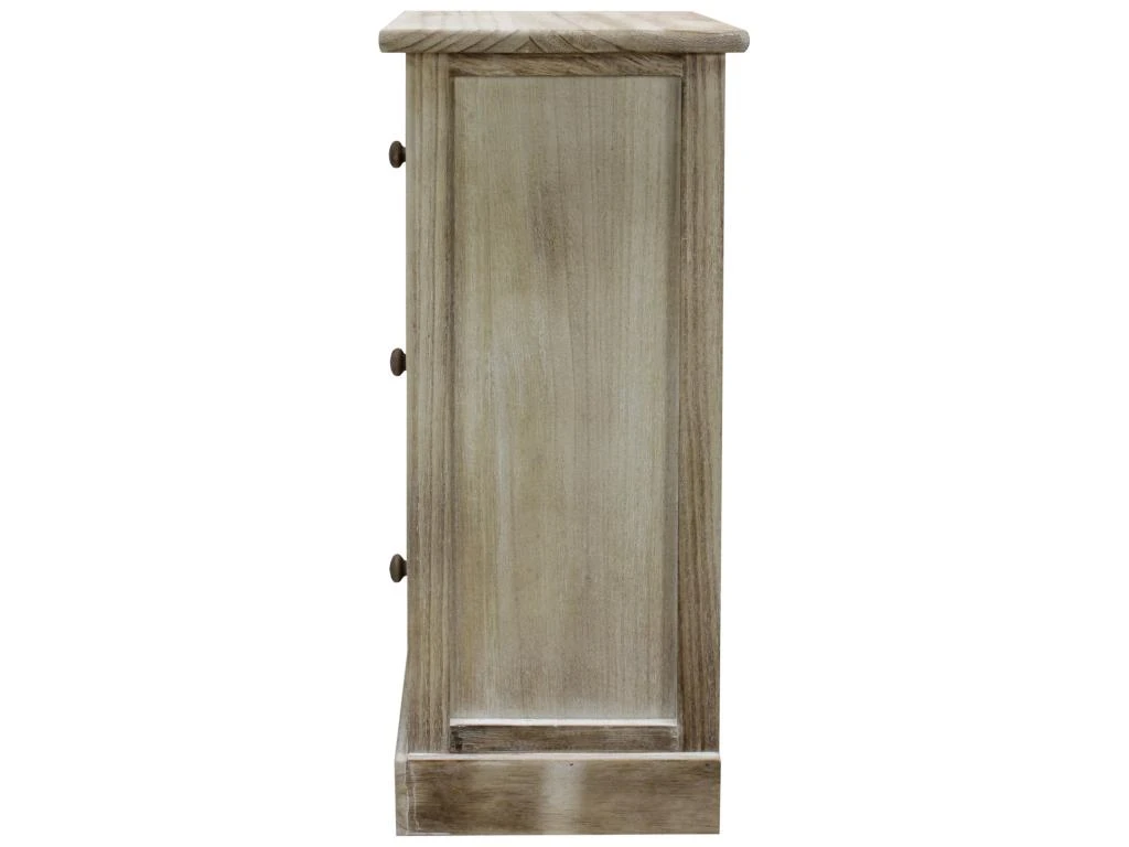 Table De Chevet 3 Tiroirs Bois Beige Blanc Rétro Compacte 63x29x25 10 Table De Chevet 3 Tiroirs Bois Beige Blanc Rétro Compacte 63x29x25 – Image 8