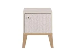 Chevet Enfant 1 Porte En Bois Imitation Chêne Blanchi - CH5058