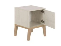 Chevet Enfant 1 Porte En Bois Imitation Chêne Blanchi - CH5058 -Meubles Soldes Boutique table de chevet 19067795
