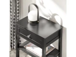 Table De Chevet Table De Nuit Bout De Canapé Table D'appoint Avec - Noir, Fbt46-sch -Meubles Soldes Boutique table de chevet 19124805