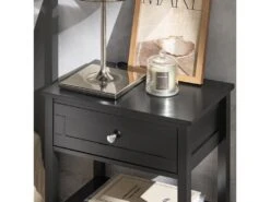 Table De Chevet Table De Nuit Bout De Canapé Table D'appoint Avec - Noir, Fbt46-sch -Meubles Soldes Boutique table de chevet 19124807