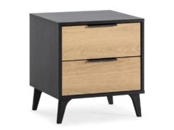 Table De Chevet Kalma 2 Tiroirs Couleur Noir/chĂȘne