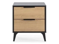 Table De Chevet Kalma 2 Tiroirs Couleur Noir/chêne -Meubles Soldes Boutique table de chevet 20980287