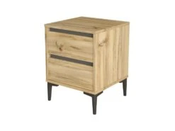 Table De Chevet Avec 2 Tiroirs - Venprodin - Feutre 45 Cm - Anthracite