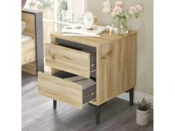 Table De Chevet Avec 2 Tiroirs - Venprodin - Feutre 45 Cm - Anthracite -Meubles Soldes Boutique table de chevet 21306691