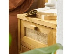 Table De Chevet Avec Etagère En épicéa Stratifié Couleur Beige -Meubles Soldes Boutique table de chevet 22181585