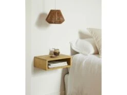 Table De Chevet Flottante En Bois De Couleur Marron Clair 11 Table De Chevet Flottante En Bois De Couleur Marron Clair -Meubles Soldes Boutique table de chevet 22183545