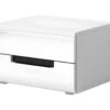 Table De Chevet Deux Tiroirs, Collection LUCIA. Coloris Blanc. -Meubles Soldes Boutique table de chevet 9230811