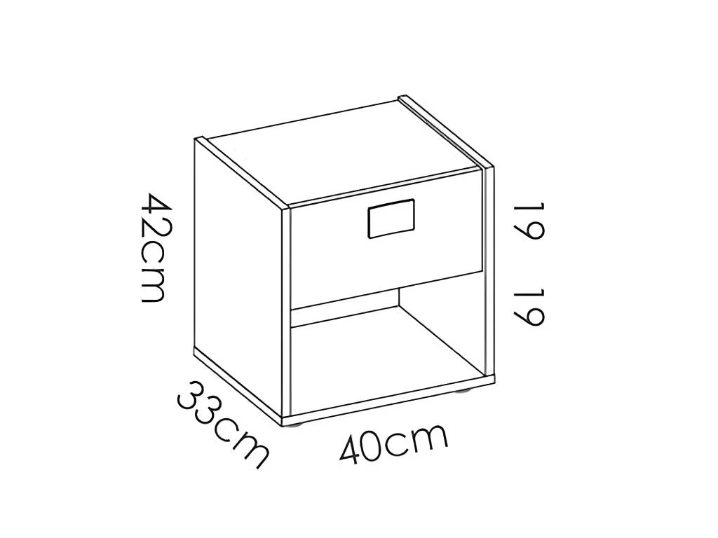 Table De Chevet Table De Nuit Enfant Coloris Chêne/blanc - Longueur 40 X Hauteur 42 X Profondeur 33 Cm 7 Table De Chevet Table De Nuit Enfant Coloris Chêne/blanc - Longueur 40 X Hauteur 42 X Profondeur 33 Cm – Image 5
