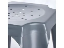 Lot 2 Tabourets De Bar H.65 Cm Métal Gris Et Perforations - METALICA 10 Lot 2 Tabourets De Bar H.65 Cm Métal Gris Et Perforations - METALICA -Meubles Soldes Boutique tabouret bas 21966713