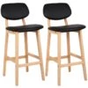 Tabourets De Bar En Synthétique Avec Structure En Bois Set De 2 Pièces Noir 19_0000449 -Meubles Soldes Boutique tabouret de bar 10445661