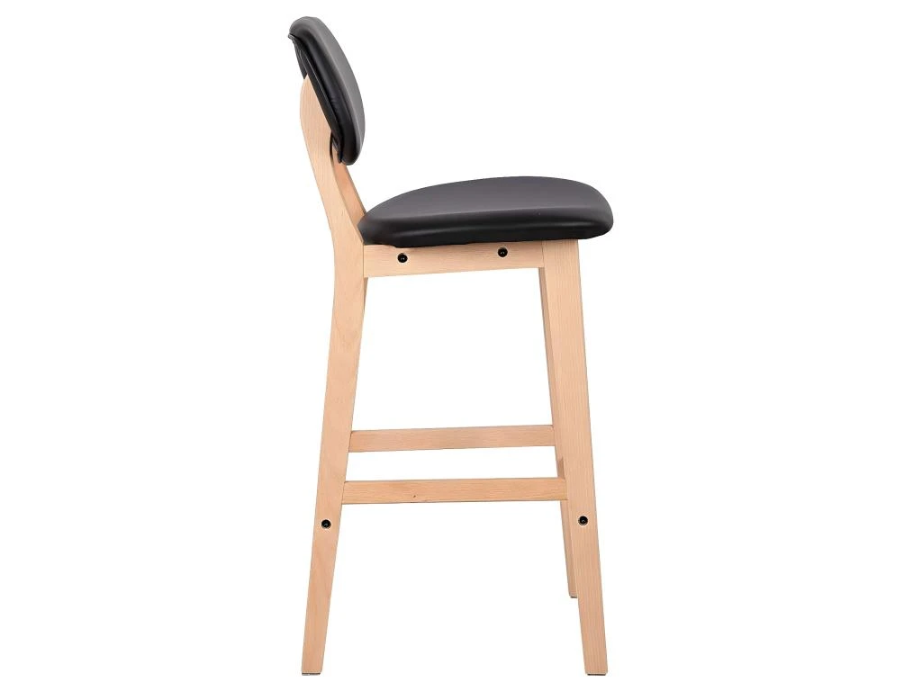 Tabourets De Bar En Synthétique Avec Structure En Bois Set De 2 Pièces Noir 19_0000449 6 Tabourets De Bar En Synthétique Avec Structure En Bois Set De 2 Pièces Noir 19_0000449 – Image 4