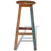 Tabouret De Bar Design Chaise Siège Bois Massif Recyclé 1202065