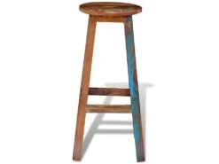 Tabouret De Bar Design Chaise SiÚge Bois Massif Recyclé 1202065