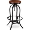 Tabouret De Bar Industriel Design Industriel Pivotant Chaise Ronde Fer Et Bois 13_0002767 -Meubles Soldes Boutique tabouret de bar 10446723