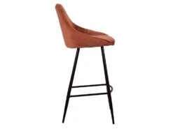 Lot De 2 Tabourets De Bar - Velours - Terracotta - MASURIE 13 Lot De 2 Tabourets De Bar - Velours - Terracotta - MASURIE -Meubles Soldes Boutique tabouret de bar 497427