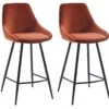 Lot De 2 Tabourets De Bar - Velours - Terracotta - MASURIE 2 Lot De 2 Tabourets De Bar - Velours - Terracotta - MASURIE -Meubles Soldes Boutique tabouret de bar 497429
